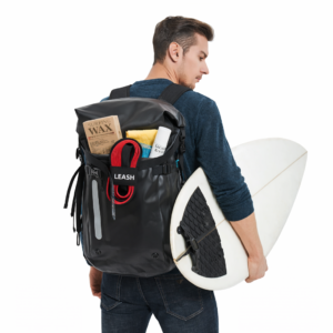 Surf Travel Backpack Black Surfer